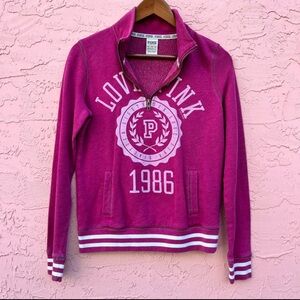 Pink Victoria’s Secret 1/4 Zip Sweatshirt Size XS